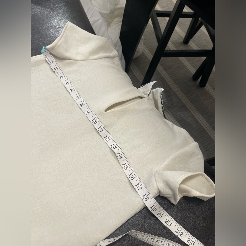 Maje Beautiful Silver Sequence Collar Blouse Top … - image 4